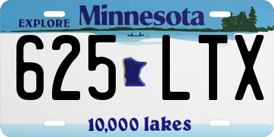 MN license plate 625LTX