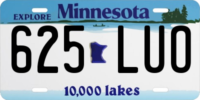 MN license plate 625LUO