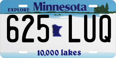 MN license plate 625LUQ
