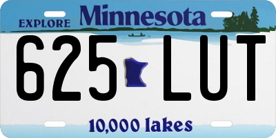 MN license plate 625LUT