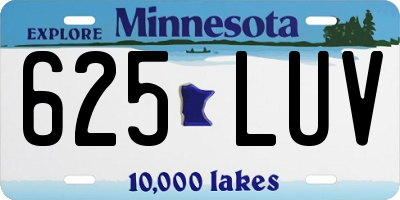 MN license plate 625LUV