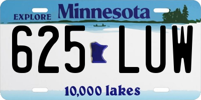 MN license plate 625LUW