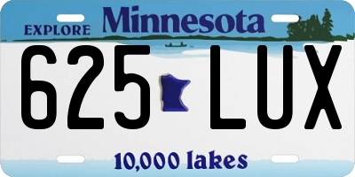 MN license plate 625LUX