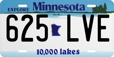 MN license plate 625LVE