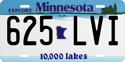 MN license plate 625LVI