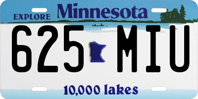 MN license plate 625MIU