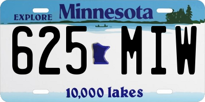 MN license plate 625MIW