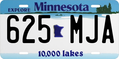 MN license plate 625MJA