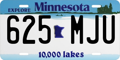 MN license plate 625MJU