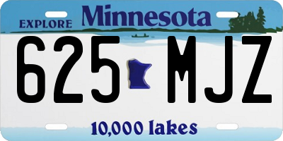 MN license plate 625MJZ