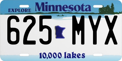 MN license plate 625MYX