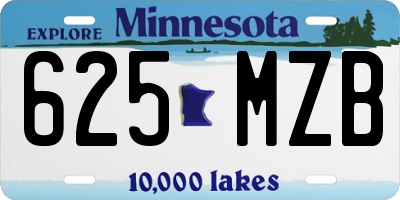 MN license plate 625MZB