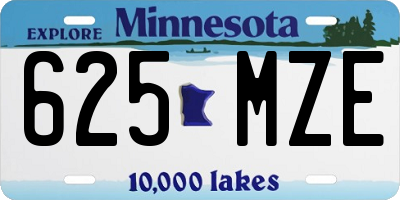 MN license plate 625MZE