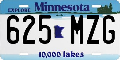 MN license plate 625MZG