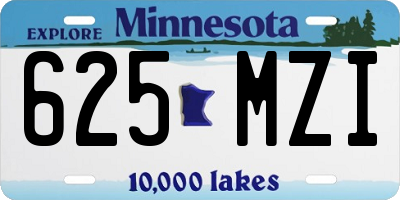 MN license plate 625MZI