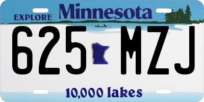 MN license plate 625MZJ