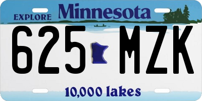 MN license plate 625MZK