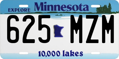 MN license plate 625MZM