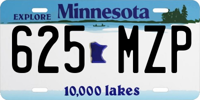 MN license plate 625MZP