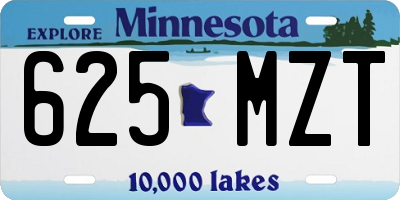 MN license plate 625MZT
