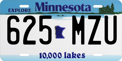 MN license plate 625MZU