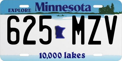 MN license plate 625MZV