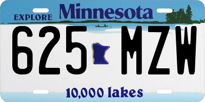 MN license plate 625MZW