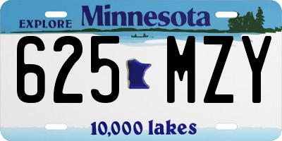 MN license plate 625MZY