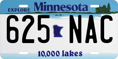 MN license plate 625NAC