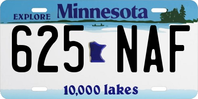 MN license plate 625NAF