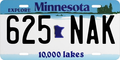 MN license plate 625NAK
