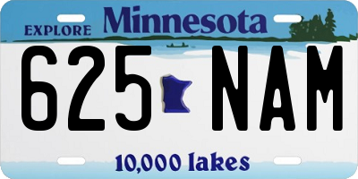 MN license plate 625NAM