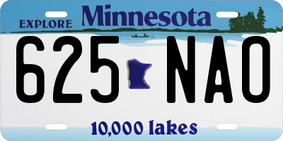 MN license plate 625NAO