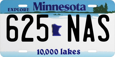 MN license plate 625NAS