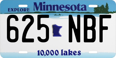 MN license plate 625NBF