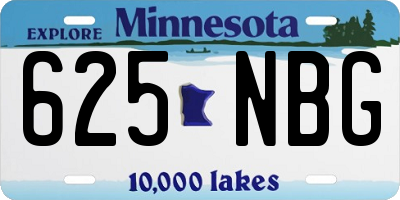 MN license plate 625NBG