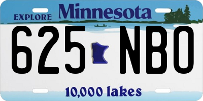 MN license plate 625NBO