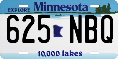 MN license plate 625NBQ
