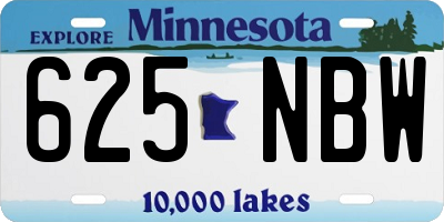 MN license plate 625NBW