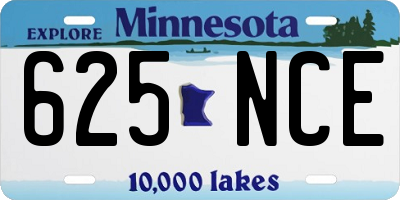 MN license plate 625NCE