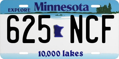 MN license plate 625NCF