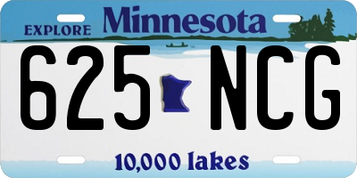 MN license plate 625NCG