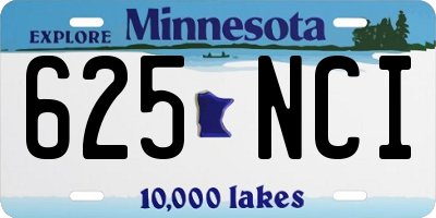 MN license plate 625NCI