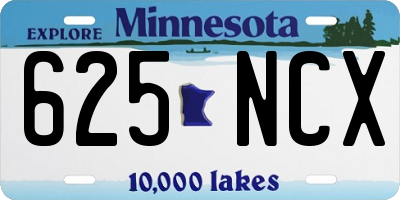 MN license plate 625NCX