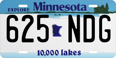 MN license plate 625NDG
