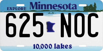 MN license plate 625NOC