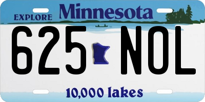 MN license plate 625NOL