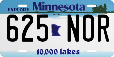 MN license plate 625NOR