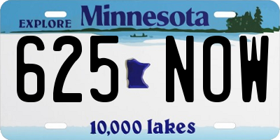 MN license plate 625NOW
