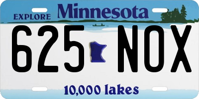 MN license plate 625NOX